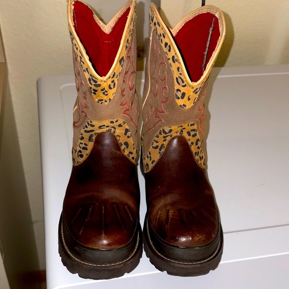 Ariat Brown and Tan Combat Boots - Picture 1 of 7